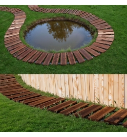 Ścieżka ogrodowa modrzewiowa, szerokość 30 cm - antypoślizgowa, elastyczna, idealny do ogrodu i na taras