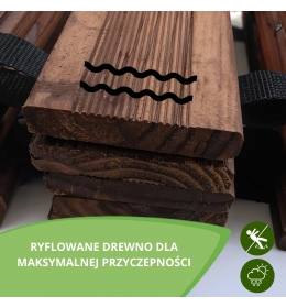 Ścieżka ogrodowa modrzewiowa, szerokość 50 cm - antypoślizgowa, elastyczna, idealny do ogrodu i na taras