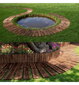 Ścieżka ogrodowa modrzewiowa, szerokość 50 cm - antypoślizgowa, elastyczna, idealny do ogrodu i na taras