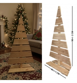 Choinka Dekoracja świąteczna Drewniana choinka z drewna modrzewiowego - 92 cm x 45 cm
