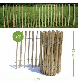 Płot leszczynowy o długości 10 m - rozstaw szczebelków 8-10 cm