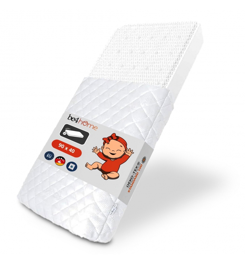 be4home materac dziecięcy AREO, do łóżeczka, kołyski, hipoalergiczny, oddychający, dwustronny