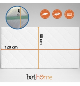 Materac dziecięcy be4home Visco II - materac do łóżeczka, dwustronny, Aloe Vera, Oeko-TEX