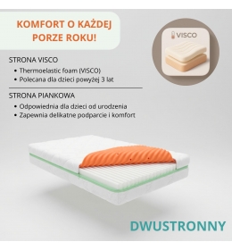 Materac dziecięcy be4home Visco II - materac do łóżeczka, dwustronny, Aloe Vera, Oeko-TEX