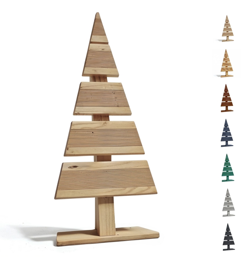 Choinka Dekoracja świąteczna Drewniana choinka z drewna modrzewiowego - 59 cm x 27 cm