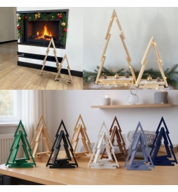 Sosnowa choinka drewniana, dekoracja, nakładkowa, zestaw 2 sztuki - 55 oraz 38 cm