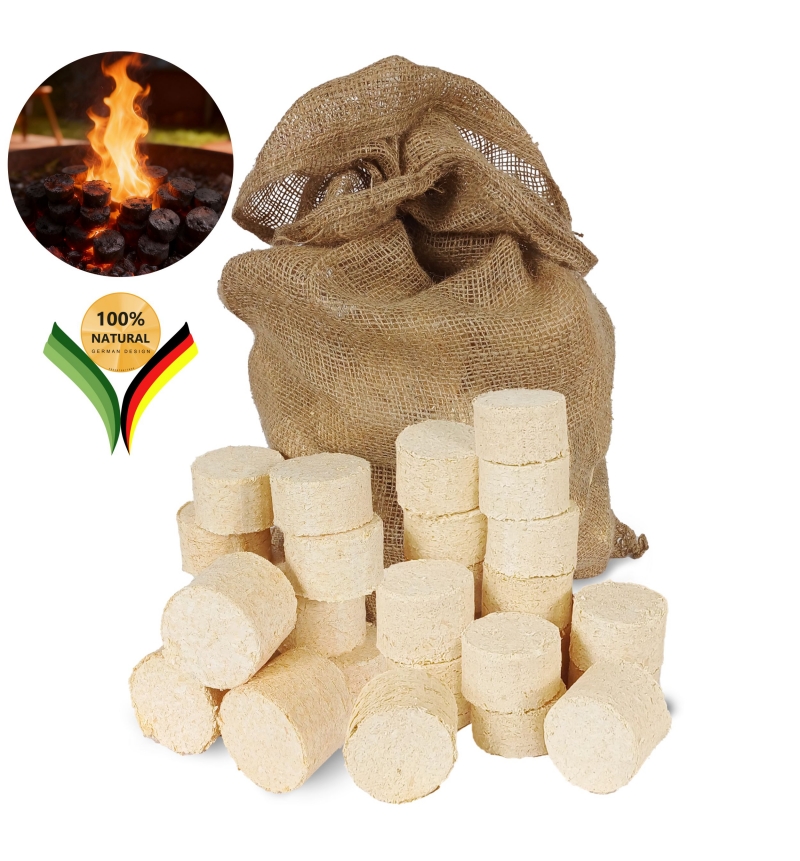 Brykiet drzewny 100% prasowany brykiet z drewna okrągły Brykiet Ekologiczny 12,5kg w worku jutowym idealny do kominka