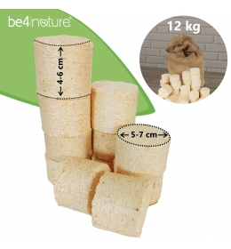 Brykiet drzewny 100% prasowany brykiet z drewna okrągły Brykiet Ekologiczny 12,5kg w worku jutowym idealny do kominka