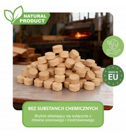 Brykiet drzewny 100% prasowany brykiet z drewna okrągły Brykiet Ekologiczny 12,5kg w worku jutowym idealny do kominka