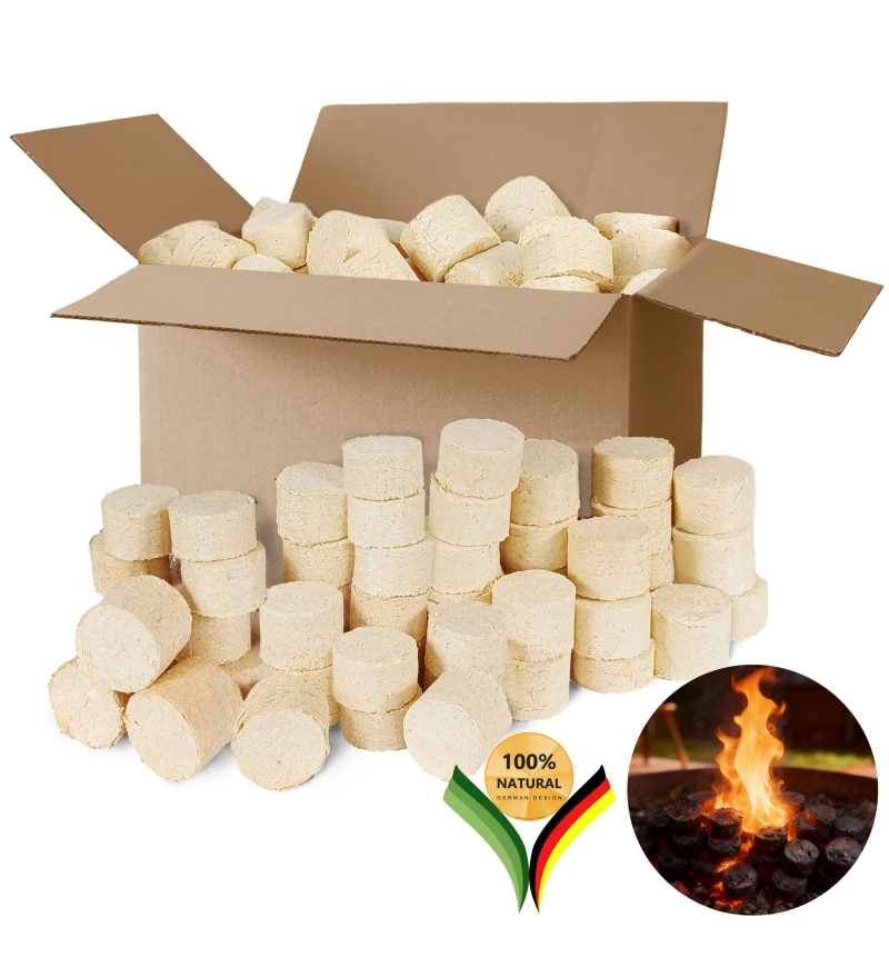 Brykiet drzewny 100% prasowany brykiet z drewna okrągły Brykiet Ekologiczny 20kg w kartonie idealny do kominka
