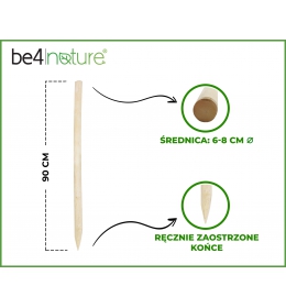 Palik leszczynowy dla płotów lub furtek śr. 6-8cm 1 sztuka