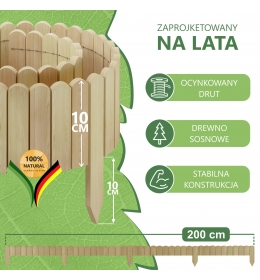 Rollborder - elastyczny płot ogrodzeniowy o wymiarach 200 x 10 cm