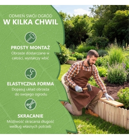 Rollborder - elastyczny płot ogrodzeniowy o wymiarach 200 x 20 cm
