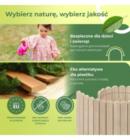 Drewniane obrzeże ogrodowe o wymiarach 30 x 200 cm