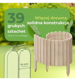 Drewniane obrzeże ogrodowe o wymiarach 30 x 200 cm