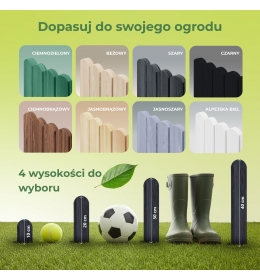Drewniane obrzeże ogrodowe o wymiarach 40 x 200 cm