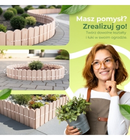 Drewniane obrzeże ogrodowe o wymiarach 40 x 200 cm