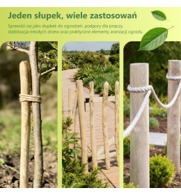 Palik leszczynowy dla płotów lub furtek śr. 6-8cm 3 sztuki
