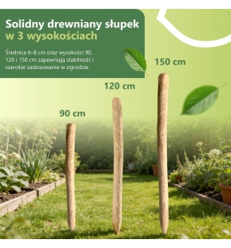 Palik leszczynowy dla płotów lub furtek śr. 6-8cm 6 sztuk