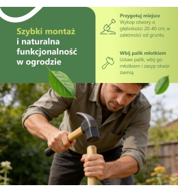 Palik leszczynowy dla płotów lub furtek śr. 6-8cm 6 sztuk