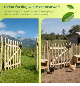 Furtka drewniana brama ogrodzeniowa szerokość 100 cm DIY